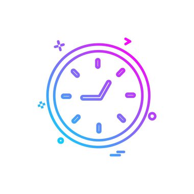 saat düz ikon vektör illüstrasyonu 