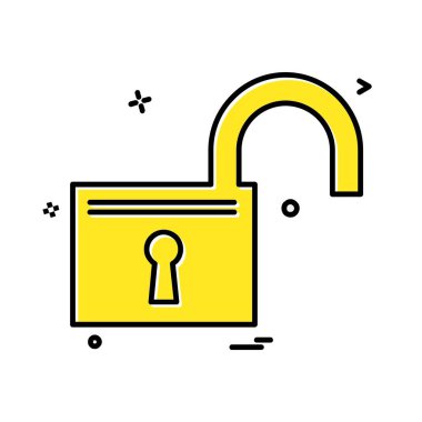 kilit düz simge vektör çizim 