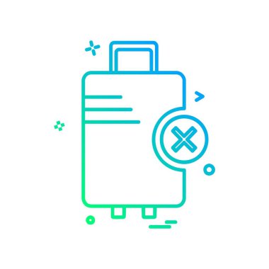 Seyahat çanta simge tasarlamak vektör