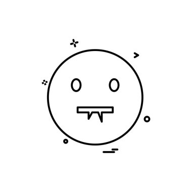 Emoji simgesi tasarım, renkli vektör çizim