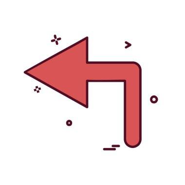 Sol ok simgesi tasarım vektörü