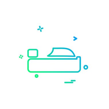 Yatak simgesi tasarımı vektör çizimi 