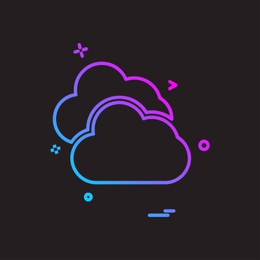 Siyah arka plan üzerinde renkli weather simge vektör