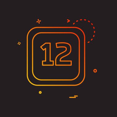 12 Tarih Takvimi simge tasarım vektörü