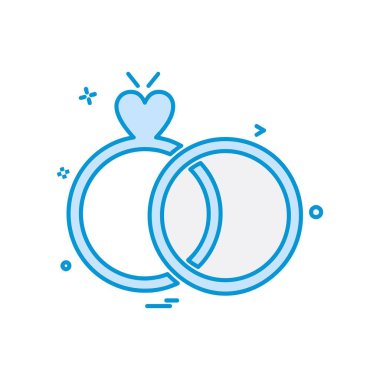 Yüzük simgesi tasarım, renkli vektör çizim