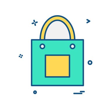 Alışveriş çantası simgesi tasarım vektörü