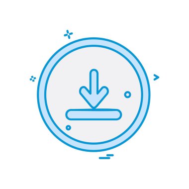 Aşağı ok simgesi tasarım vektörü