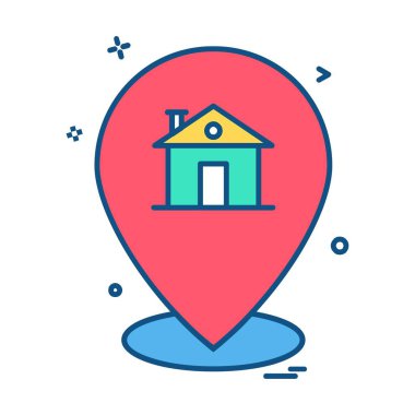 Gezinti simgesi tasarım, renkli vektör çizim