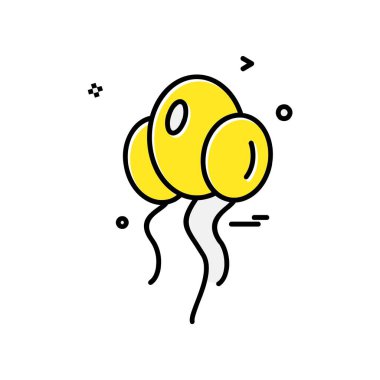 Balonlar simgesi tasarım, renkli vektör çizim