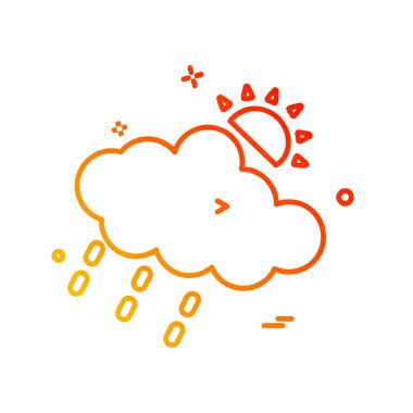 Bulut simgesi tasarım, renkli vektör çizim