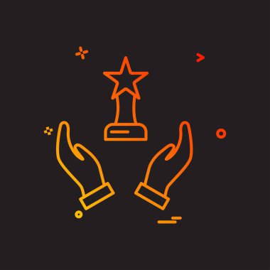 El kupa ödül simge vektör tasarımı