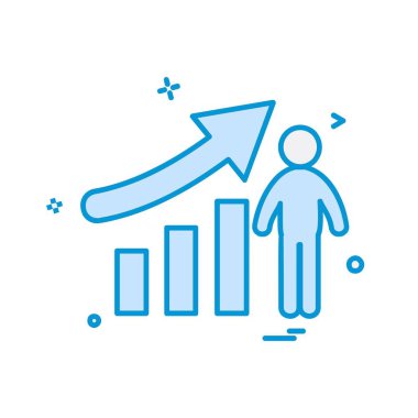 İş grafiği düz simge vektör çizim 