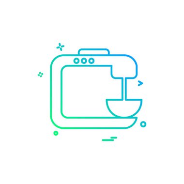 Mobilya simgesi tasarım, renkli vektör çizim