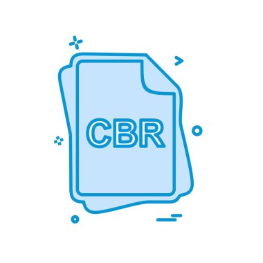 CBR dosya tipi simge tasarım vektörü