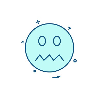 Emoji simgesi tasarım, renkli vektör çizim