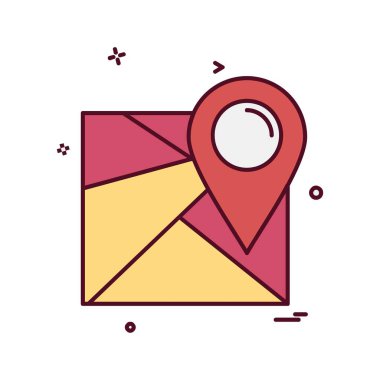 Gezinti simgesi tasarım, renkli vektör çizim