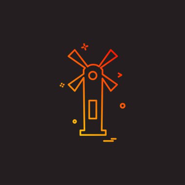 Hava türbini simge tasarlamak, renkli vektör çizim