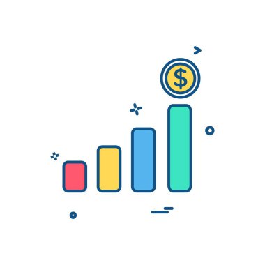 İş grafiği düz simge vektör çizim 