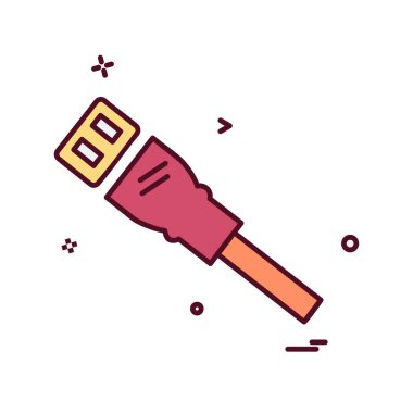 LAN kablosu simge tasarlamak vektör