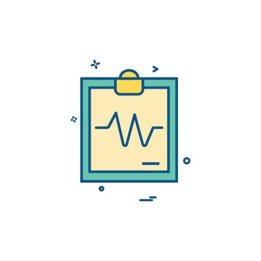 EKG rapor simge tasarlamak vektör 