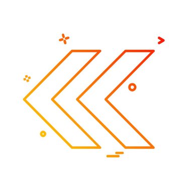 Sol ok simgesi tasarım vektörü