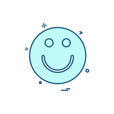 Emoji simgesi tasarım, renkli vektör çizim