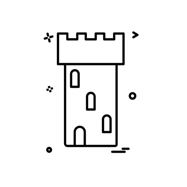 Conception Icône Château Illustration Vectorielle Colorée — Image vectorielle