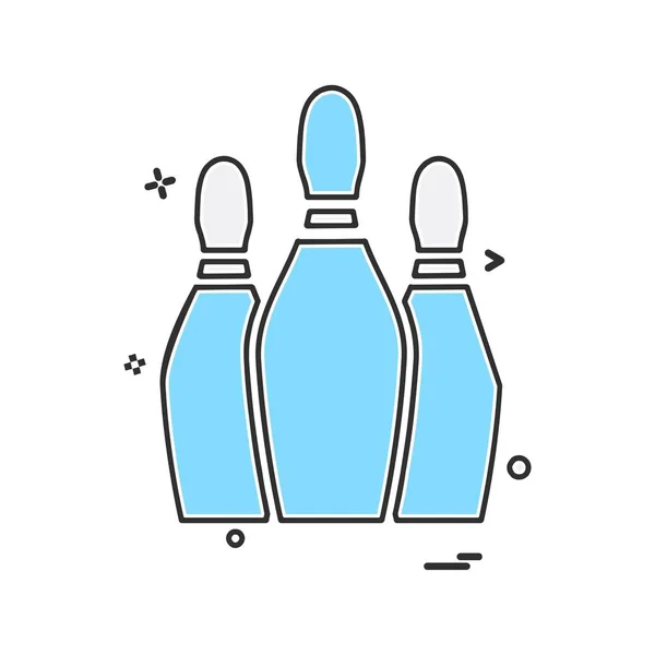 Bowling Icono Diseño Colorido Vector Ilustración — Archivo Imágenes Vectoriales