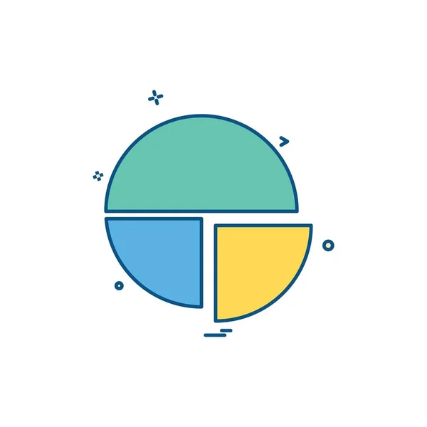 Pie Chart Icon Design Vector — Stock Vector