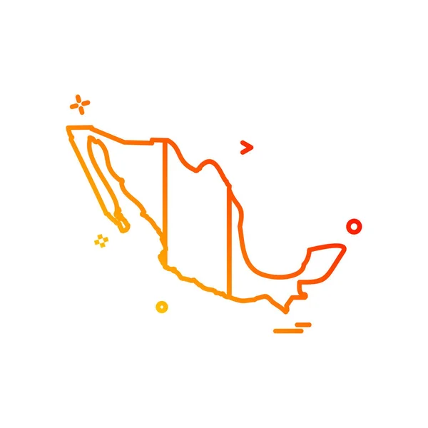 メキシコ地図のアイコンデザインベクトル — ストックベクタ