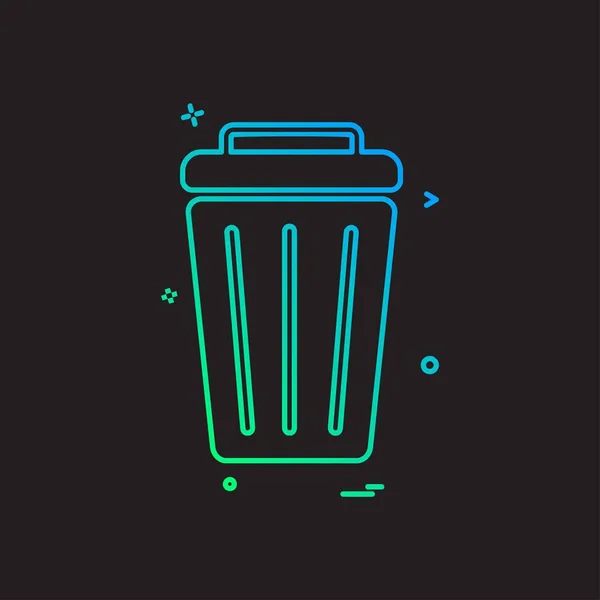 Dustbin Icon Design Colorful Vector Illustration — Stock Vector