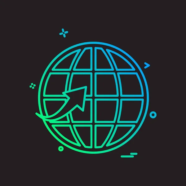 Globe Icon Design Illustration Vectorielle — Image vectorielle