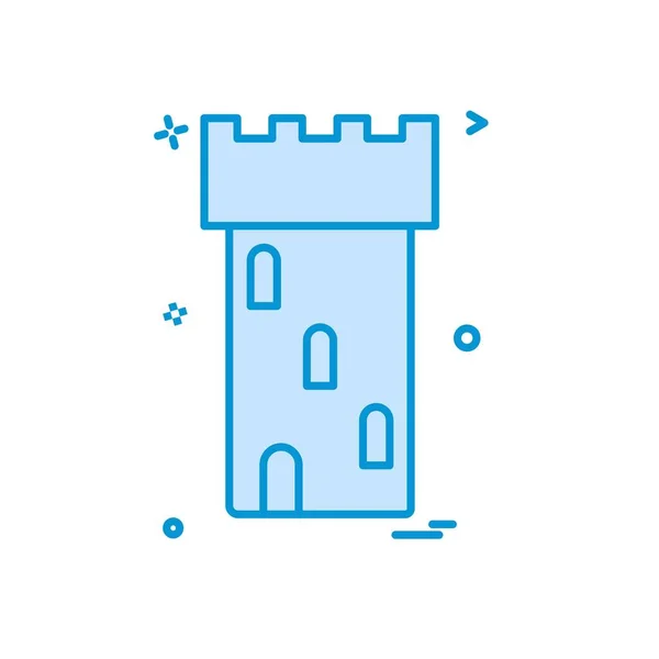 城堡图标设计 五颜六色的向量例证 — 图库矢量图片