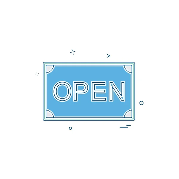 Card Open Shop Icon Colorful Vector Illustration — Stock Vector