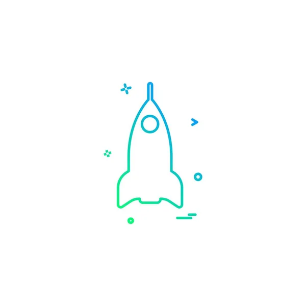 Rocket Icon Design Colorful Vector Illustration — Stock Vector