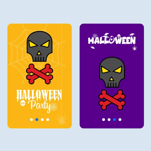 Feliz Halloween Invitación Diseño Con Vector Cráneo — Vector de stock