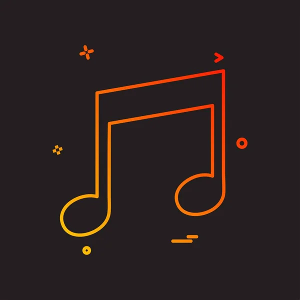 Icono Música Vector Diseño — Vector de stock