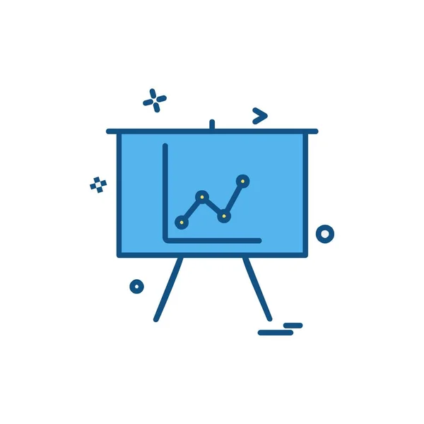 Gráfico Negocios Icono Plano Vector Ilustración — Archivo Imágenes Vectoriales