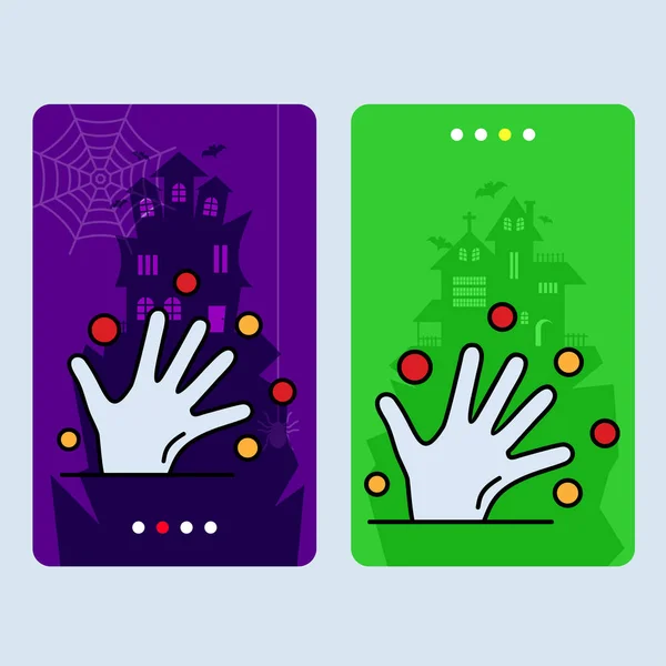 Happy Halloween Uitnodiging Ontwerp Met Hand Vector — Stockvector