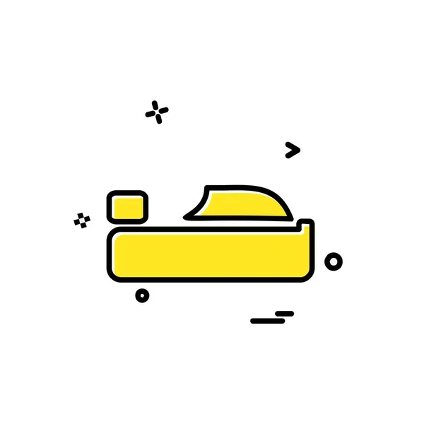 Cama Icono Diseño Vector Ilustración — Archivo Imágenes Vectoriales