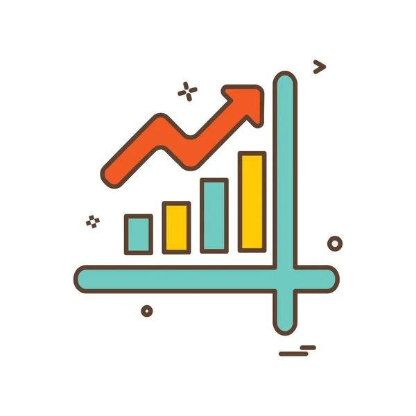 Gráfico Negócios Ilustração Vetorial Plana Ícone — Vetor de Stock