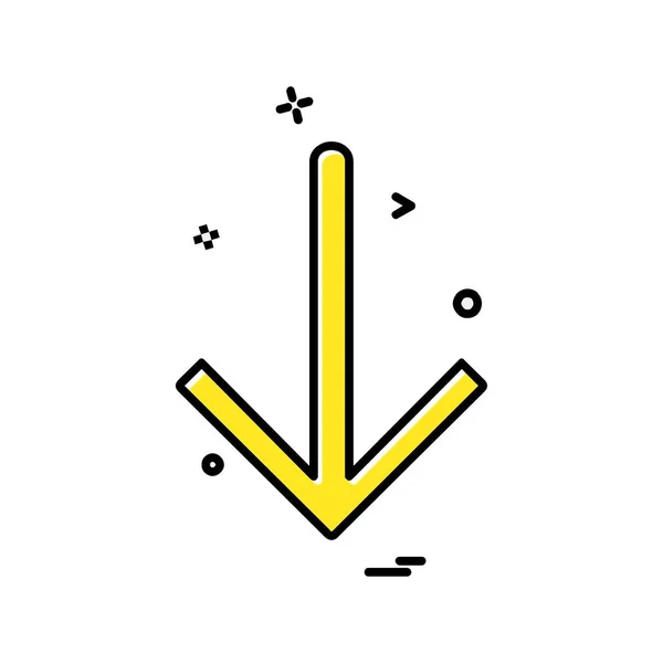 Flecha Abajo Icono Diseño Vector — Vector de stock