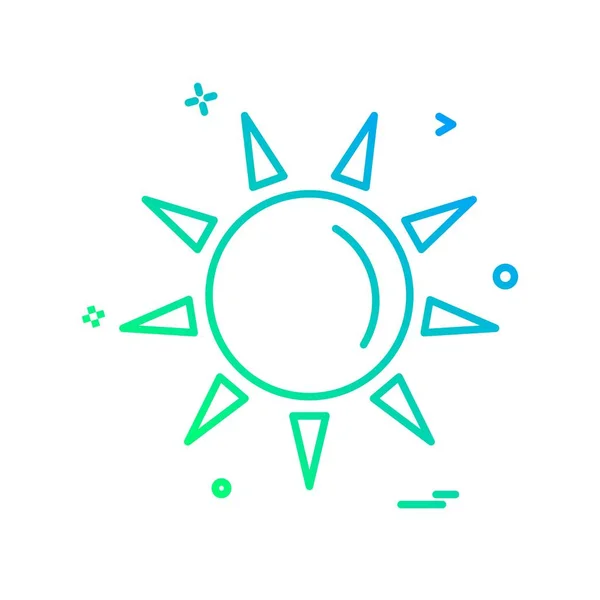 Sol Icono Diseño Vector — Vector de stock