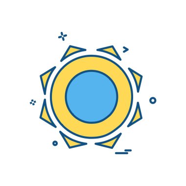 Güneş simgesi tasarım, renkli vektör çizim