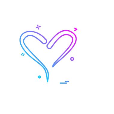 Kalp simgesi tasarım, Sevgililer günü için vektör çizim