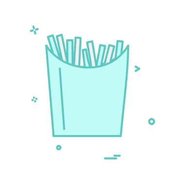 Patates kızartması simge vektör çizim düz 