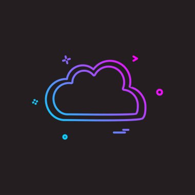 Bulut simgesi tasarım, renkli vektör çizim