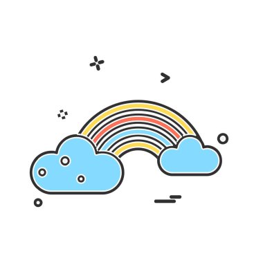 Bulut simgesi tasarım, renkli vektör çizim