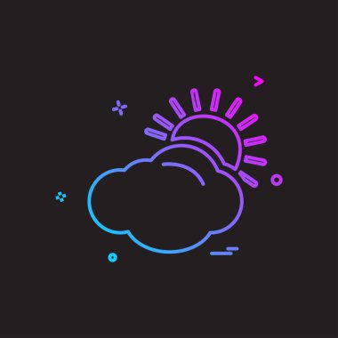 Güneş simgesi tasarım, renkli vektör çizim