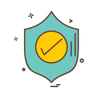 Kalkan simgesi tasarım, renkli vektör çizim